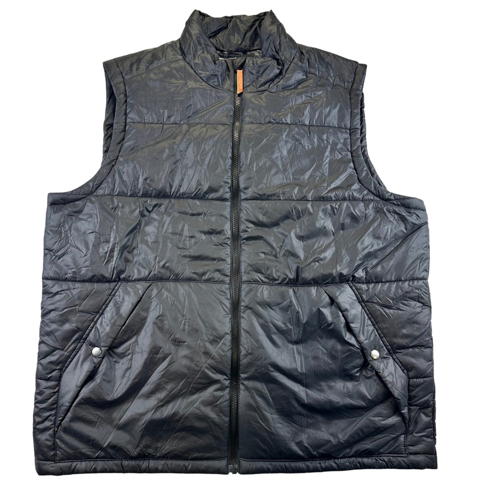Alpine Design Mens Black Quilted Puffer Vest Camo Lining XL Outdoor Winter